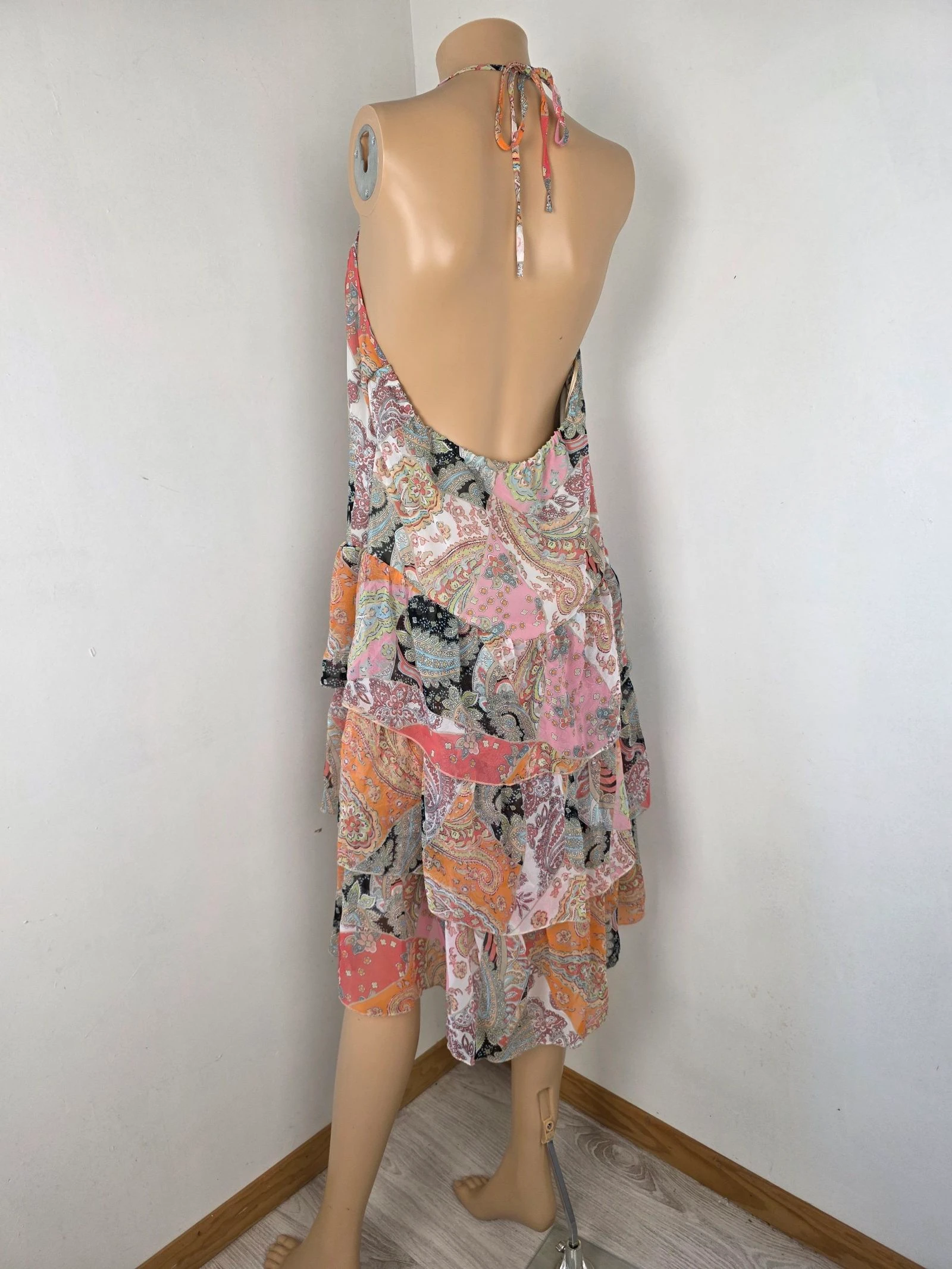 Robe dos nu volants superposés paisley bohème féerique vintage Y2K taille unique jusqu'au 42 – photo 11